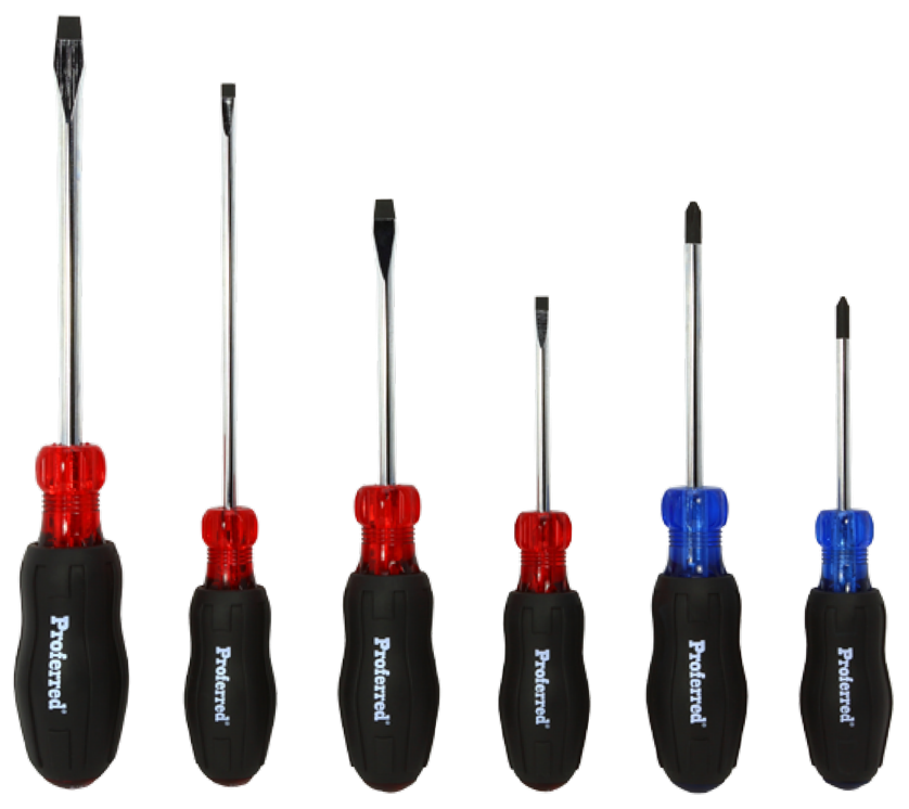 Acetate Cushion Grip Screwdriver Set - 6 pc.