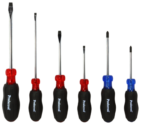 Acetate Cushion Grip Screwdriver Set - 6 pc.