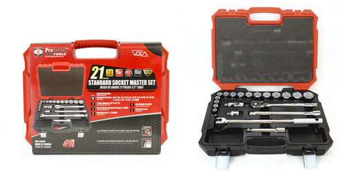 1/2" Drive Standard Socket Master Set- 21 Piece