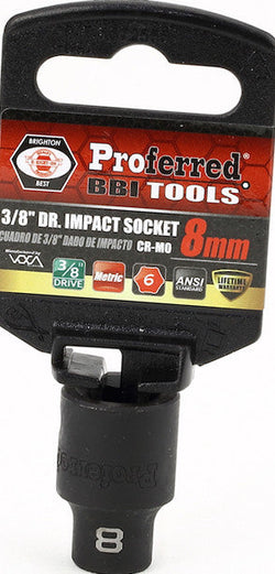 3/8" Drive Metric 6 Point Impact Sockets