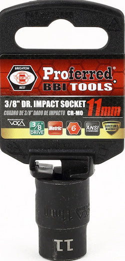 3/8" Drive Metric 6 Point Impact Sockets