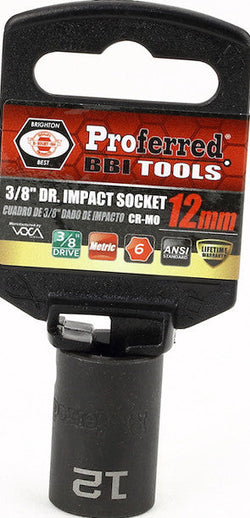 3/8" Drive Metric 6 Point Impact Sockets
