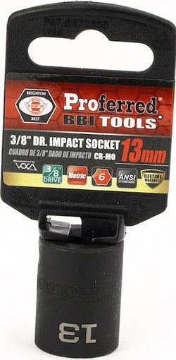 3/8" Drive Metric 6 Point Impact Sockets