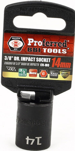 3/8" Drive Metric 6 Point Impact Sockets