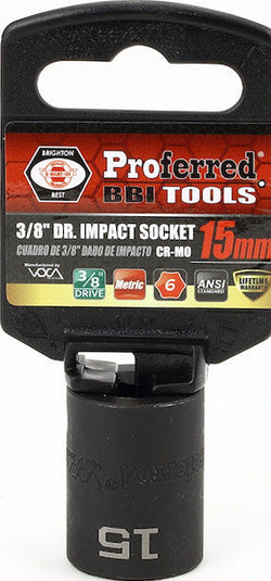 3/8" Drive Metric 6 Point Impact Sockets