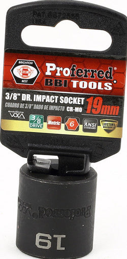 3/8" Drive Metric 6 Point Impact Sockets