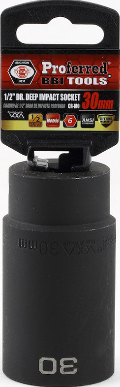 1/2" Drive Metric 6 Point Impact Sockets