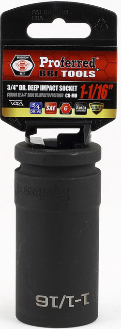 3/4" Drive SAE 6 Point Deep Impact Socket