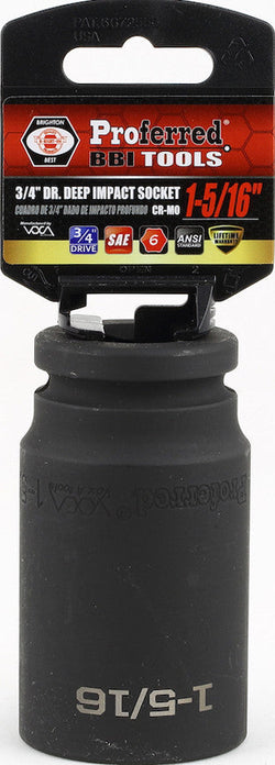 3/4" Drive SAE 6 Point Deep Impact Socket