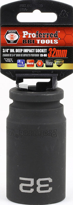 3/4" Drive Metric 6 Point Deep Impact Sockets