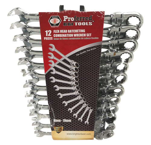 Flex Ratcheting Wrench Set - Metric