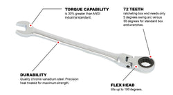 Flex Ratcheting Wrench - SAE