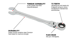 Flex Ratcheting Wrench - SAE