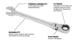 Flex Ratcheting Wrench - SAE