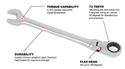 Flex Ratcheting Wrench - SAE