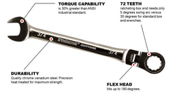 Flex Ratcheting Wrench Set - Metric